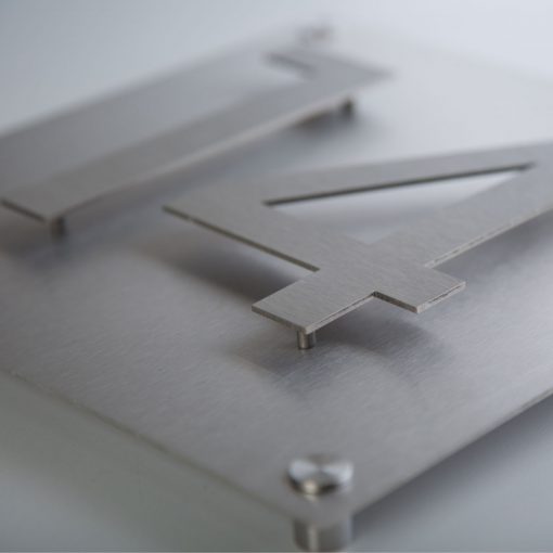 Hausnummer stainless steel gebürstet - aufgesetzt