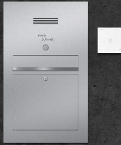 letterbox stainless steel mit Klingeltaster modern Design Audiosprechstelle