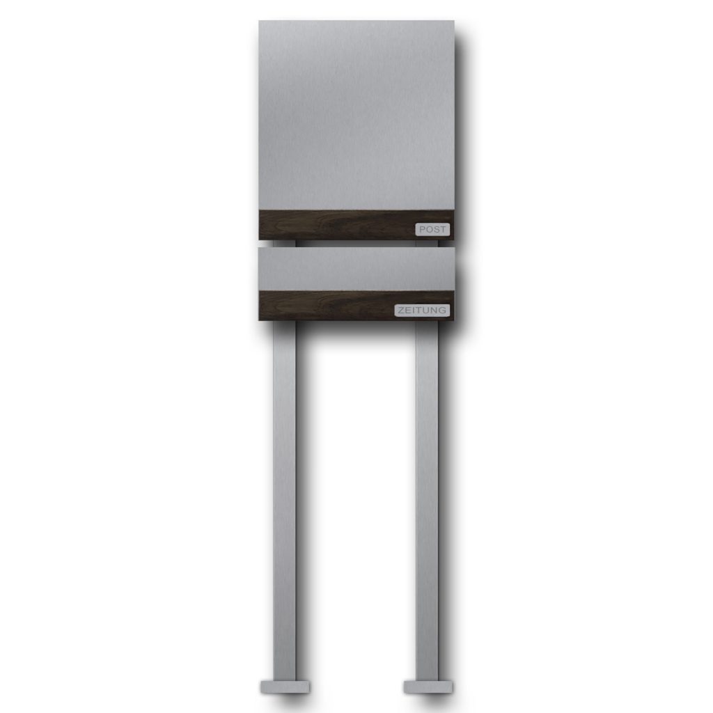 stainless steel letterbox with newspaper compartment freestanding - B1 ...