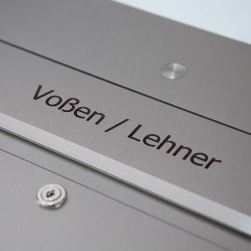 letterbox stainless steel mit Klingel Namensbeschriftung