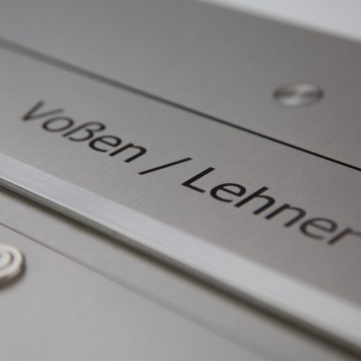 letterbox stainless steel mit Klingel Namensbeschriftung