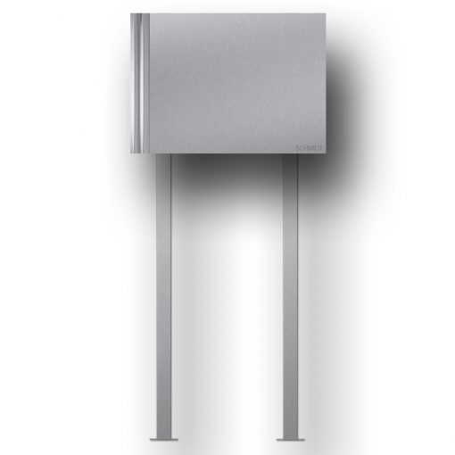 letterbox stainless steel newspaper compartment freistehend Beschriftung