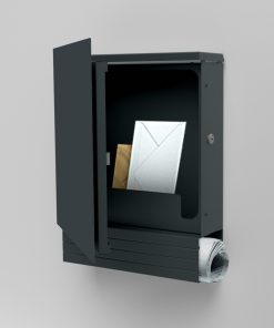 letterbox stainless steel anthracite newspaper compartment Wandmontage