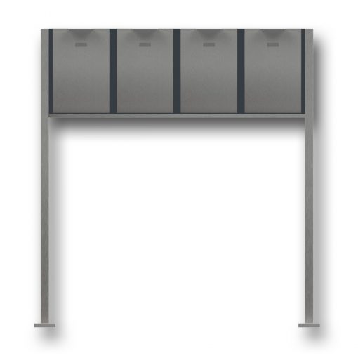 letterbox stainless steel B4 Small Mehrfamilienanlage 4 horizontally