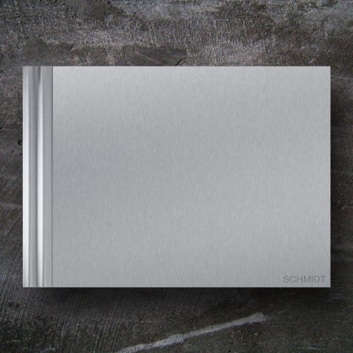 letterbox stainless steel newspaper compartment Design Wandbefestigung Beschriftung