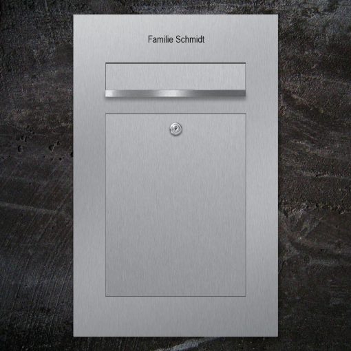 letterbox stainless steel flush-mount Beschriftung