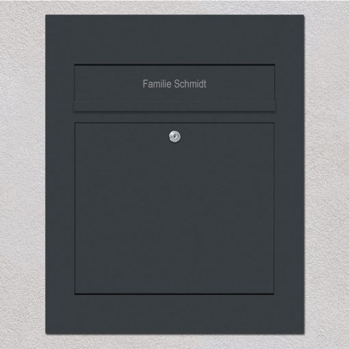 letterbox stainless steel anthracite flush-mount Beschriftung