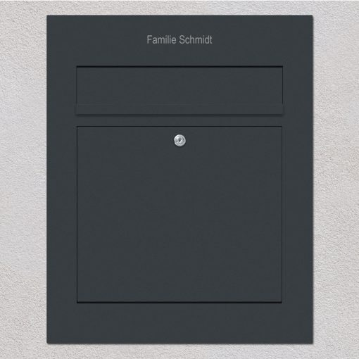 letterbox stainless steel anthracite flush-mount Beschriftung