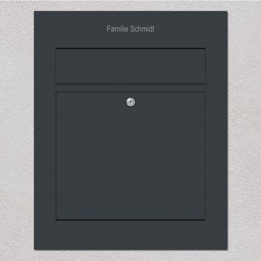 letterbox stainless steel anthracite flush-mount Beschriftung