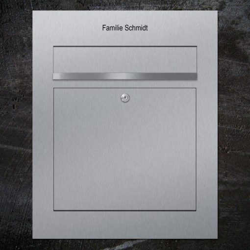 letterbox stainless steel flush-mount Beschriftung